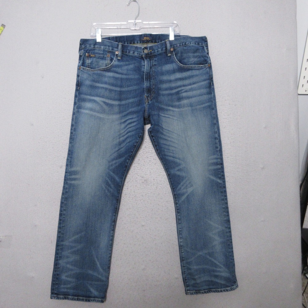 Polo Ralph Lauren Jeans 38 Classic Fit Denim Faded Whisker Preppy Americana
